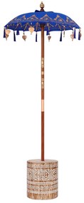 vidaXL Parasol Balinês com Base Azul 95 x 95 x 260 cm