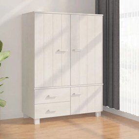 340477 vidaXL Roupeiro HAMAR 99x45x137 cm pinho maciço branco