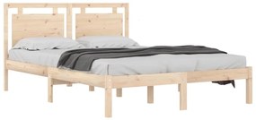 Estrutura de cama 140x200 cm madeira maciça