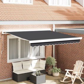 vidaXL Toldo Retrátil Manual Antracite 300x250 cm