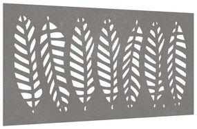 Decoração p/ muro de jardim 105x55 cm aço corten design folhas