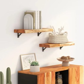 vidaXL Prateleira de parede retangular 60x20x2,5 cm acácia maciça