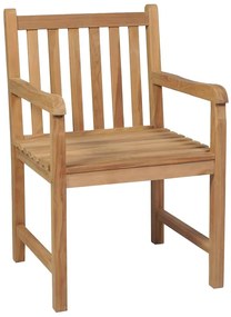 Cadeiras de jardim c/ almofadões vermelhos 4 pcs teca maciça