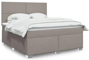 vidaXL Cama com molas/colchão 180x200 cm tecido castanho-acinzentado