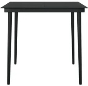 5 pcs conjunto de jantar p/ jardim c/ almofadões preto