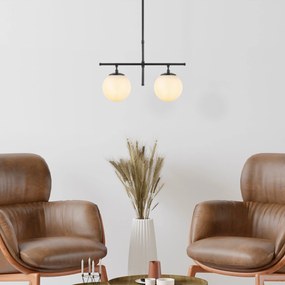 Candeeiro de Teto Roe – Preto e Creme – 52 x 15 x 36-76 cm