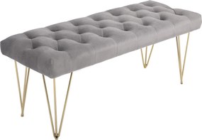HOMCOM Banco Estofado Polsterbank Banco Piano Banco para Sapatos com Aparência Aveludada Banco de Cama Banco de Piano para Quarto, Sala, Corredor, Metal Cinza 116 x 44,5 x 49 cm | Aosom Portugal