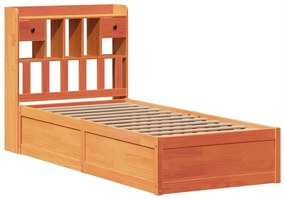 Cama sem colchão 90x190 cm madeira de pinho maciça castanho-mel