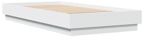 Estrutura de cama com luzes LED 75x190 cm branco