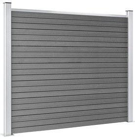 Conjunto painel de cerca 353x146 cm WPC cinzento