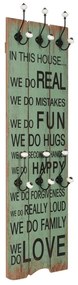 vidaXL Bengaleiro de parede com 6 ganchos 120x40 cm HAPPY LOVE