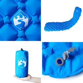 Colchão de campismo insuflável 1 pessoa 190x58x6 cm azul