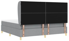 Cama Box Spring com Colchão cinza claro 200x200 cm tecido