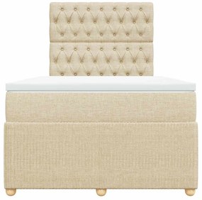 Cama boxspring com colchão 120x190 cm tecido cor creme