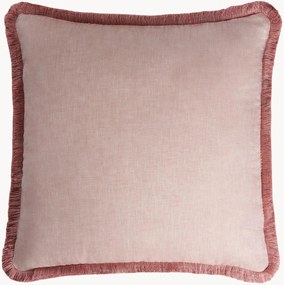Almofada de linho artesanal com franjas Happy Pillow
