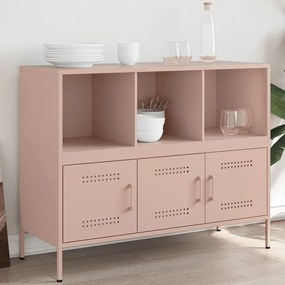 vidaXL Aparador 100,5x39x79 cm aço rosa