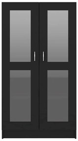 Armário vitrine 82,5x30,5x150 cm derivados de madeira preto