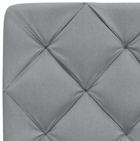 Estrutura de cama sem colchão 140x200 cm tecido cinzento-claro