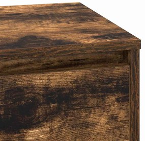 Criado-mudo com LED Carvalho Fumado 71x34,5x75 cm Madeira de Engenhari