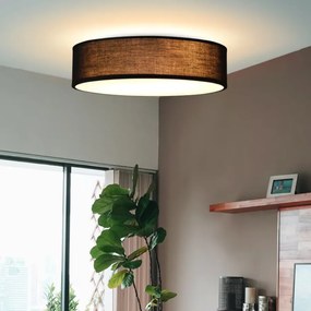 Candeeiro de teto em tecido Ø38cm Preto