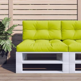 360700 vidaXL Almofadões para móveis de paletes 2 pcs tecido verde brilhante