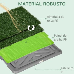 PawHut Resguardo de Treino para Cães com 2 Relvas Artificiais Sanitári