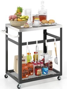 Transportadora de alimentos portátil isolada de 32 QT com barril de aço inoxidável para catering e acampamento - preta