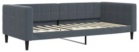 Sofá-cama c/ gavetão e colchões 90x200cm veludo cinzento-escuro