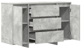 Sideboard Cinzento de Concreto 120x41x75 cm em Madeira Engenheirada