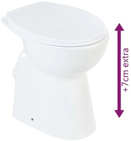Sanita alta sem rebordo fecho suave cerâmica branco