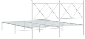 Estrutura de cama com cabeceira 150x200 cm metal branco