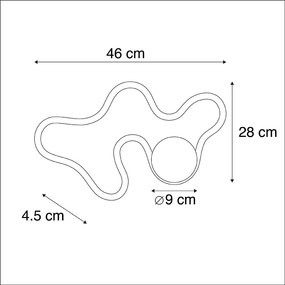 Candeeiro de parede moderno branco incl. LED - Plomp Moderno