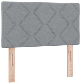 Cama Box Spring com Colchão &amp; LED Cinza Claro 120x190 cm Tecido