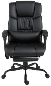 Vinsetto Cadeira Ergonômica com Massagem de 6 Pontos Encosto Alto Reclinável Apoio para Pés e Controlo Remoto 66x75x112-122 cm Preto | Aosom Portugal