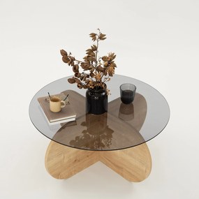 Mesa de Café Bubble – Carvalho Fumado – 75x35x75 cm