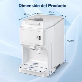 Máquina Picadora Triturador de gelo eléctrico 350 W com lâminas afiadas ajustáveis de textura de gelo 120 kg/h para escritório de bar de cozinha