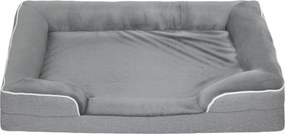 Cama para Cães com Base Antiderrapante Capa Lavável 91,5x68,5x16,5 cm Cinza