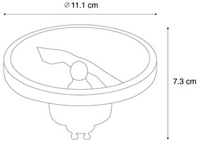 Conjunto de 5 Lâmpada LED regulável GU10 AR111 branca 11W 810 lm 2700K