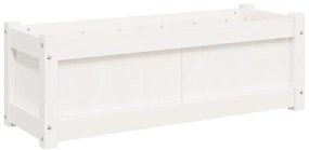 Vasos/floreiras de jardim 2 pcs madeira de pinho maciça branco