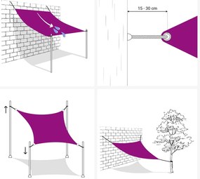 Para-sol estilo vela 160 g/m² 3x4x5 m PEAD terracota