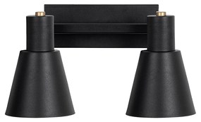 Candeeiro de Parede Funnel – Preto e Dourado – 38 x 21 x 21 cm
