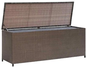 Caixa de arrumação para jardim 120x50x60 cm vime PE castanho