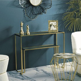 MESA CONSOLA DOURADA 100X35X80 CM