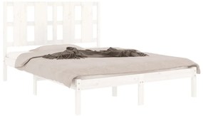 Cama sem colchão 120x200 cm madeira de pinho maciça branco