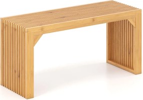 Banco de Bambu para Sala de Jantar ou banco Entrada 90 x 33 x 43 cm de Madeira Maciça para Interior Moderno Natural