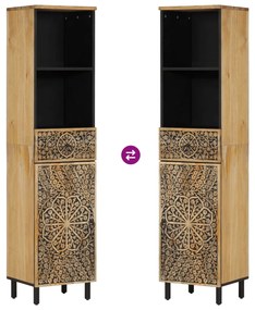 Armário de casa de banho 38x33x160 cm mangueira maciça