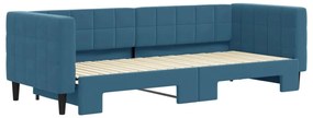 Sofá-cama com gavetão 80x200 cm veludo azul