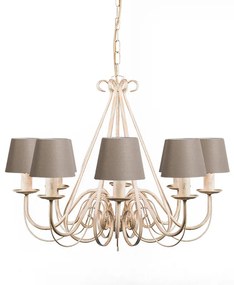 Candeeiro de candelabros cor creme 60 cm com abajures bege - Giuseppe 8 Clássico / Antigo,Country / Rústico