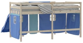 Cortinas para cama elevada poliéster azul