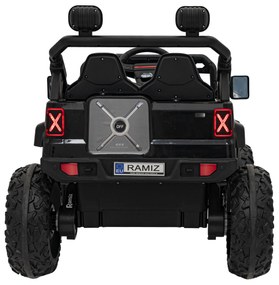 Jipe elétrico para Crianças 12V 4x4 OFF ROAD Speed Rodas de EVA, Assento de couro Preto